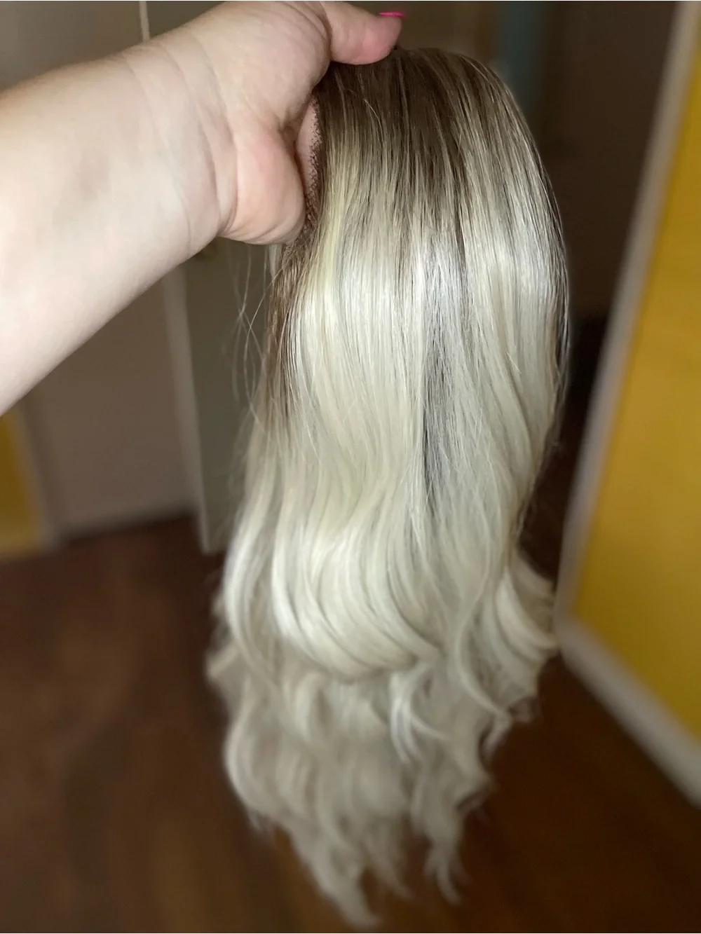 Chelsey Smith Crowns Cloud T-Part Front Wig Rooted Platinum Blonde
